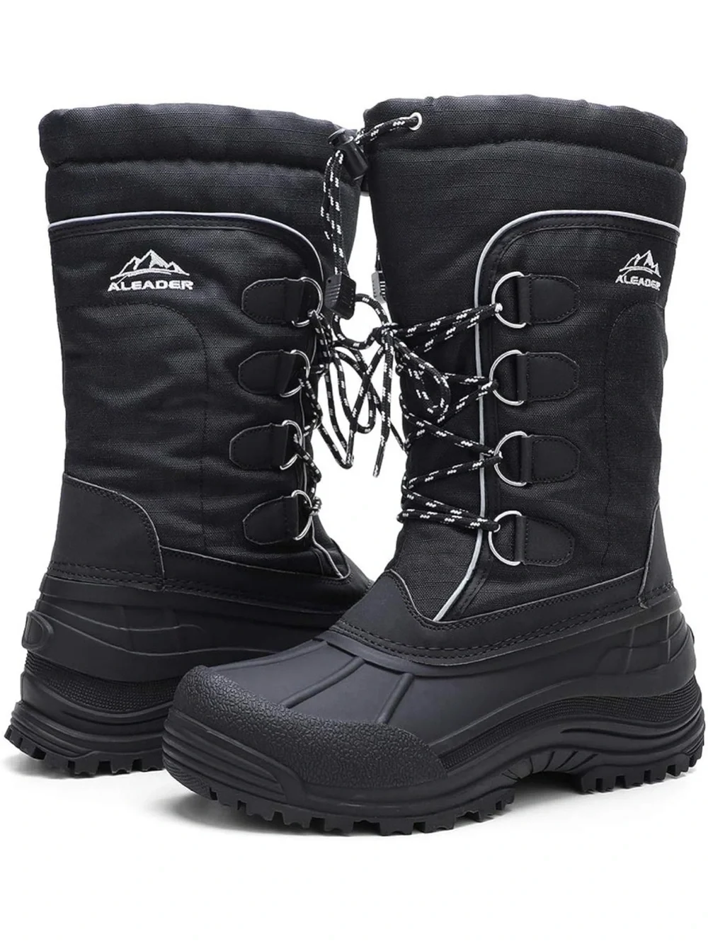 Aleader Black Insulated Snow Boots